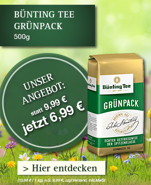 Bünting Tee Grünpack (500 g) für 6,99 Euro statt 9,99 Euro