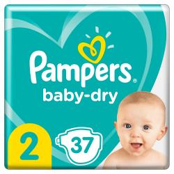 Pampers Baby-Dry Größe 2, 37 Windeln, bis zu 12 Stunden Schutz, 4kg-8kg