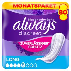 Always Discreet Inkontinenz-Einlagen Long bei Blasenschwäche Monatspaket