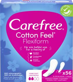Carefree Cotton Feel Flexiform Slipeinlagen ohne Duft