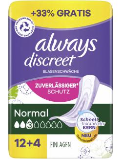 Always Discreet Inkontinenz-Einlagen Normal