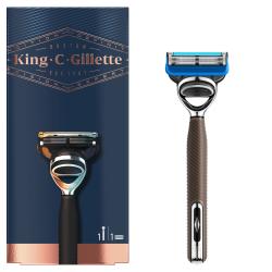 King C. Gillette Shave & Edging Rasierer, 5-Klingen-Rasierer für Männer - 1 Rasierklinge, in braun