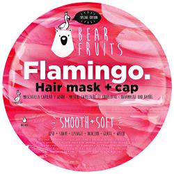 Bear Fruits Flamingo Glatt + Weich Haarmaske mit Haube