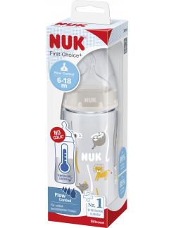 Nuk First Choice+ Babyflasche mit Temperature Control Anzeige Silikonsauger 6-18 Monate