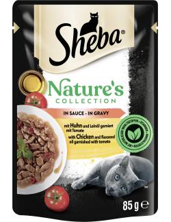 Sheba Nature's Collection in Sauce mit Huhn und Leinöl garniert mit Tomate