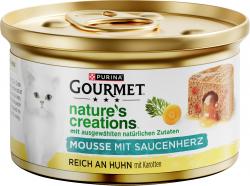 Purina Gourmet Nature's creations Mousse mit Saucenherz reich an Huhn mit Karotten