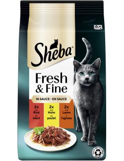 Sheba Fresh & Fine in Sauce mit Rind, Huhn und Lamm