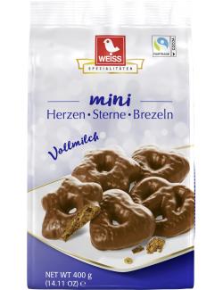 Weiss Lebkuchen Mini Herzen Sterne Brezeln Vollmilch