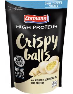 Ehrmann High Protein Crispy Balls weiße Schokolade ohne Zucker