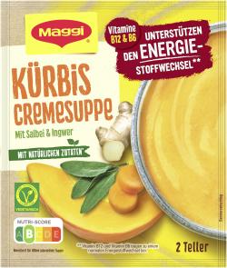 Maggi Kürbis Cremesuppe mit Salbei und Ingwer