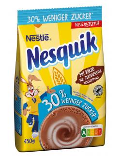Nestlé Nesquik kakaohaltiges Getränkepulver zuckerreduziert