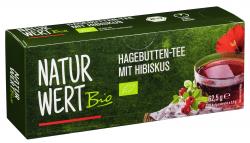 NaturWert Bio Hagebutten-Tee mit Hibiskus