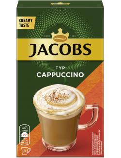 Jacobs Cappuccino, 8 Sticks mit Instant Kaffee