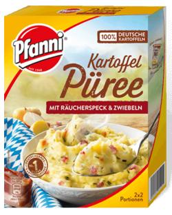 Pfanni Kartoffel-Püree mit Räucherspeck und Zwiebeln