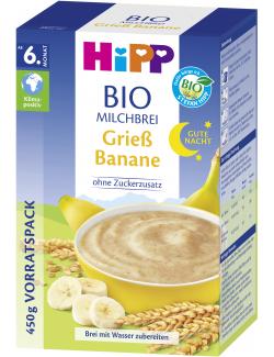 Hipp Bio Milchbrei Gute-Nacht Grieß Banane
