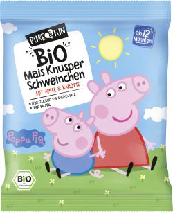 Pure & Fun Peppa Pig Bio Mais Knusper Schweinchen mit Apfel & Karotte