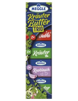 Meggle Kräuterbutter Riegel Trio Diabolo-Kräuter-Knoblauch