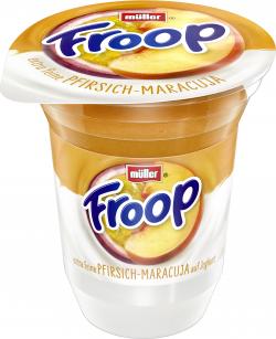 Müller Froop Frucht auf Joghurt Pfirsich-Maracuja