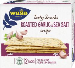 Wasa Knäckebrot Tasty Snacks Crisps Roasted Garlic & Sea Salt
