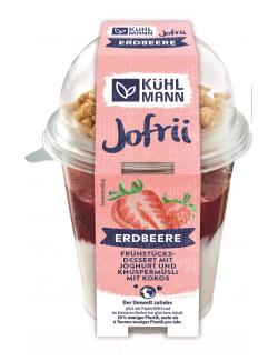 Kühlmann Jofrii Erdbeere Frühstücksdessert mit Joghurt und Knuspermüsli mit Kokos