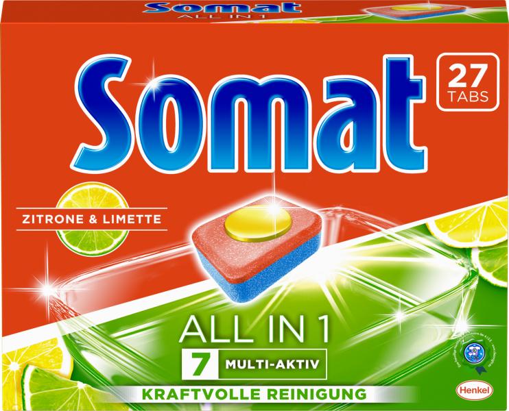 Somat 7 All in 1 Tabs Zitrone & Limette 27 Tabs