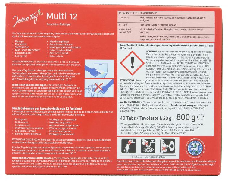 Jeden Tag Multi 12 Geschirr-Reiniger