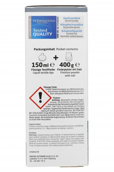 Simplicol Textilfarbe Intensiv Elegantes Grau