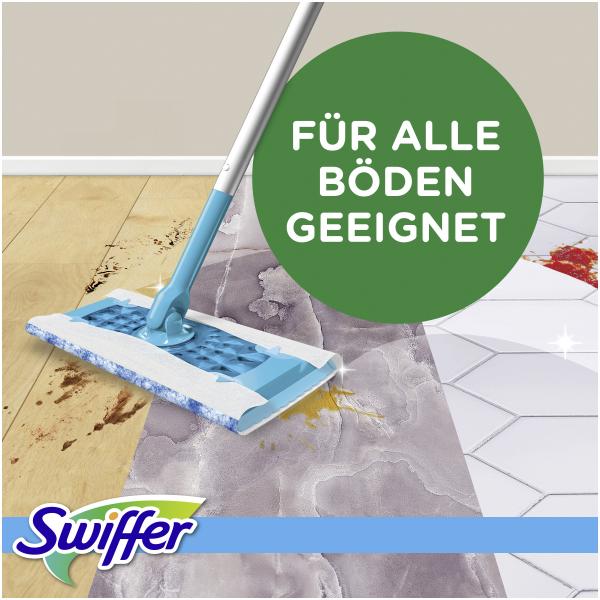 Swiffer Boden Starterset Wet + Dry (Bodenstab + 3 Wet Wischtücher + 8 Dry Trockentücher)