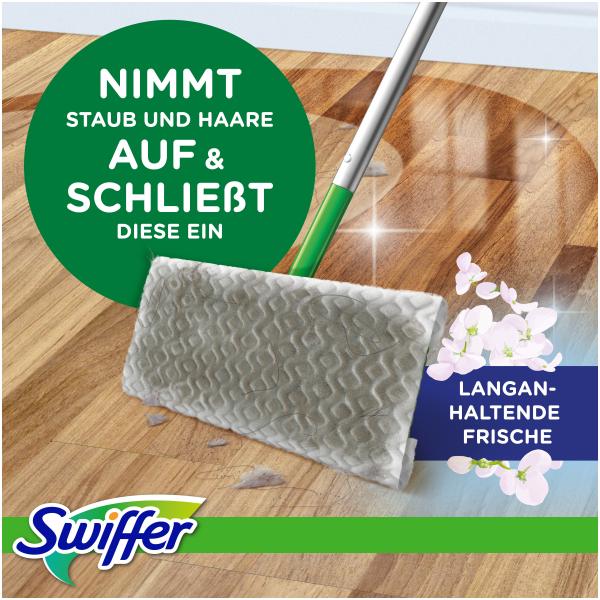 Swiffer Boden Starterset Wet + Dry (Bodenstab + 3 Wet Wischtücher + 8 Dry Trockentücher)