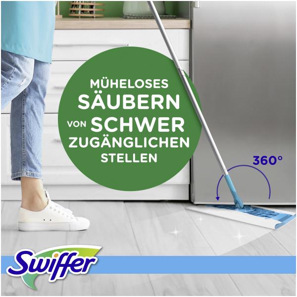Swiffer Boden Starterset Wet + Dry (Bodenstab + 3 Wet Wischtücher + 8 Dry Trockentücher)