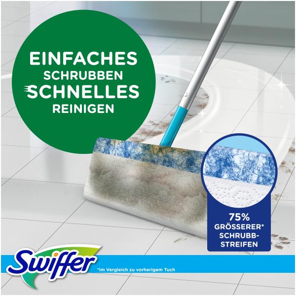 Swiffer Boden Starterset Wet + Dry (Bodenstab + 3 Wet Wischtücher + 8 Dry Trockentücher)