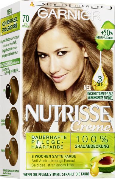 Garnier Nutrisse Creme Pflege-Haarfarbe 70 toffee mittelblond