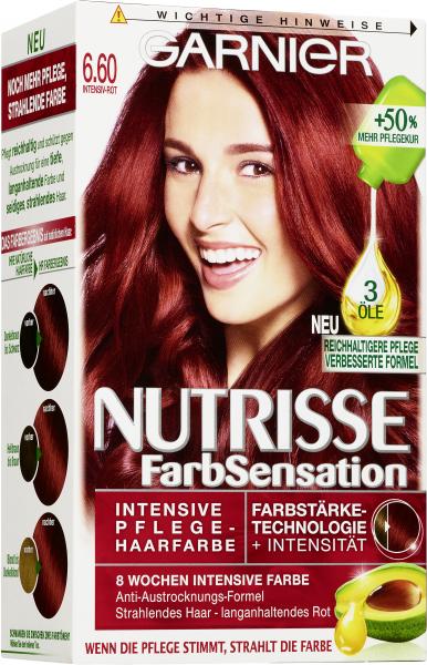 Garnier Nutrisse FarbSensation Pflege-Haarfarbe 6.60 intensiv Rot