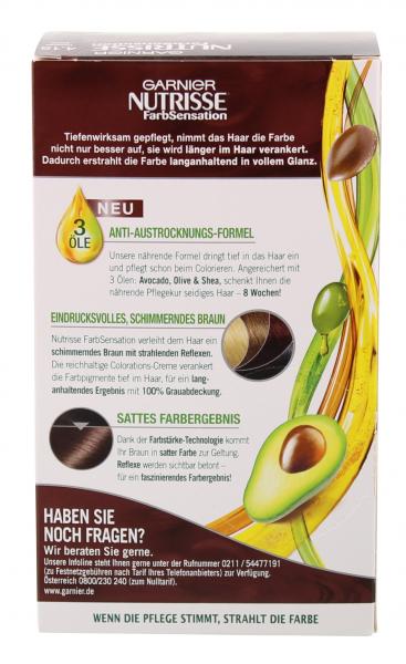 Garnier Nutrisse FarbSensation Intensive Pflegefarbe 4.15 Tiramisu braun 