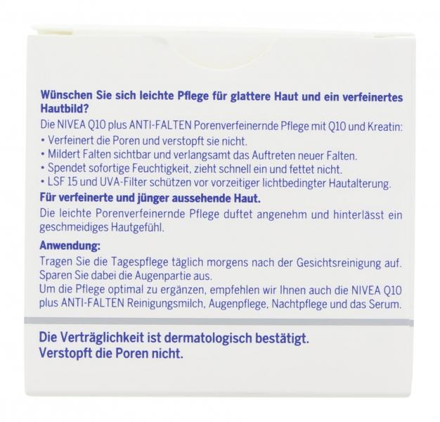 Nivea Q10 Plus Anti-Falten Porenverfeinernde Pflege LSF 15