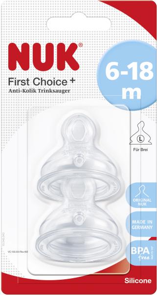 Nuk First Choice+ Anti-Kolik Trinksauger Silikon Gr. 2/L