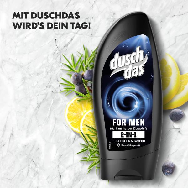 Duschdas 2in1 For Men Duschgel & Shampoo mit markant herbem Zitrusduft