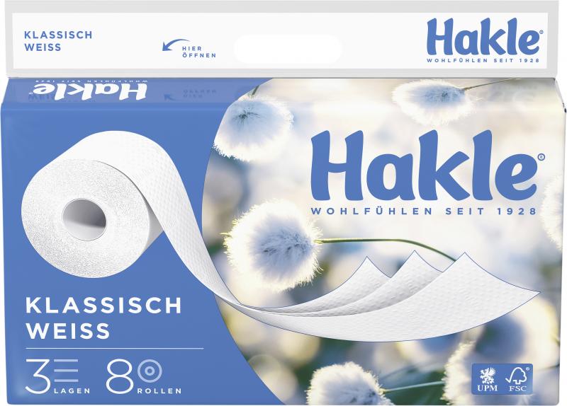 Hakle Klassisch weiß Toilettenpapier 3-lagig
