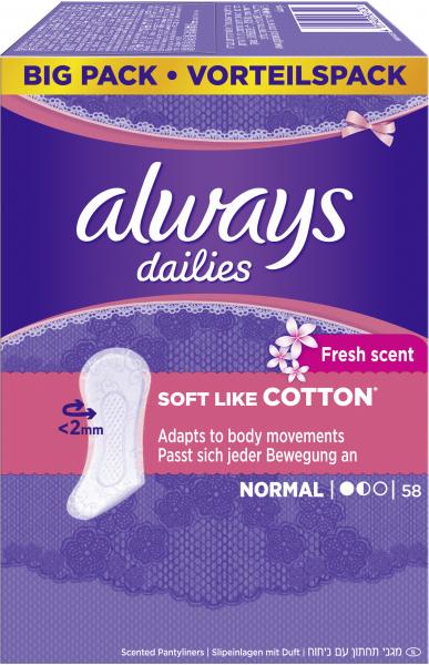 Always Soft like Cotton Fresh scent Slipeinlagen normal