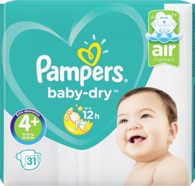 Pampers Baby Dry Gr. 4+ Maxi 10-15 kg