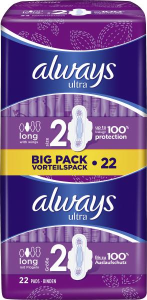 Always Ultra Binden mit Flügeln long