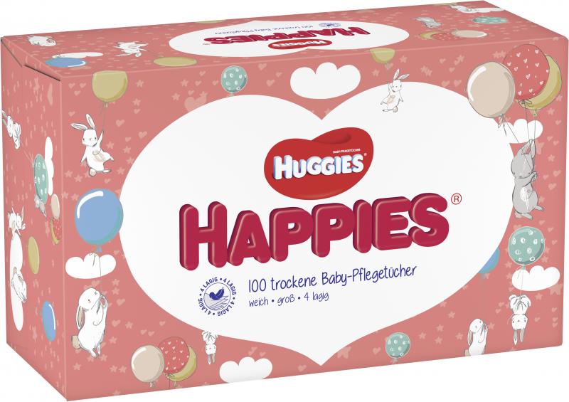 Huggies Happies Baby-Pflegetücher trocken