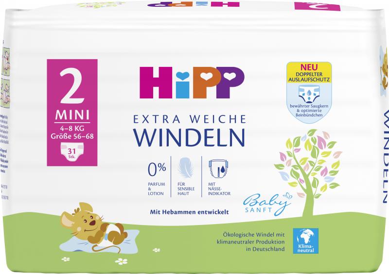 Hipp Babysanft Windeln Gr. 2 Mini 4-8kg