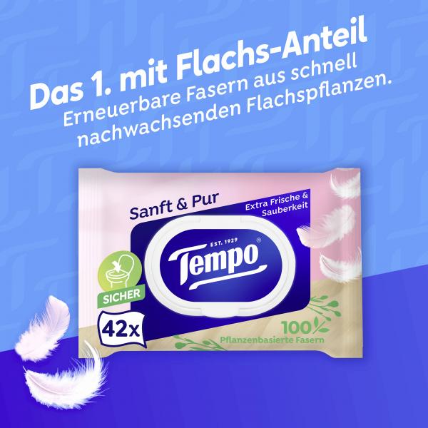 Tempo Feuchte Toilettentücher sanft & pur für empfindliche Haut