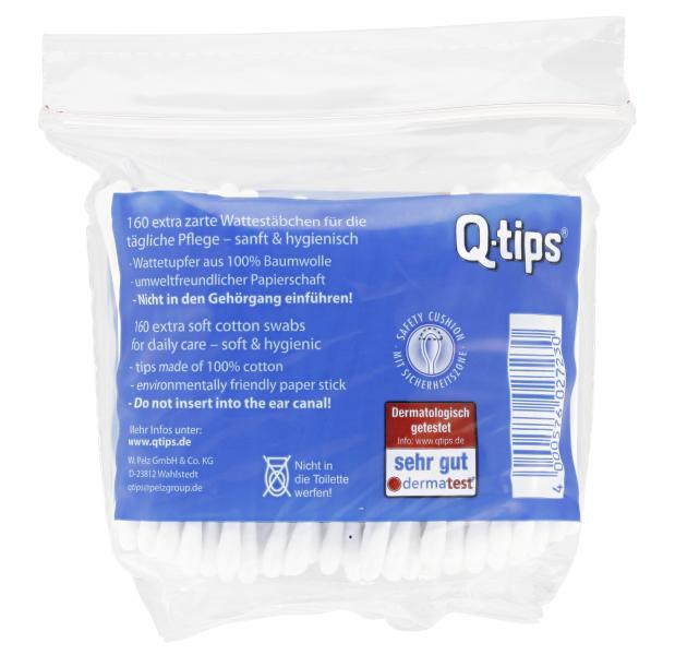 Pelz Q-Tips Pflegestäbchen mit Papierschaft Nachfüllpack