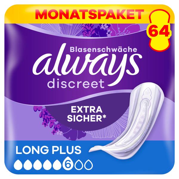 Always Discreet Inkontinenz-Einlagen Long Plus
