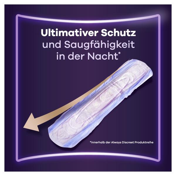 Always Discreet Ultimate Nacht Inkontinenzeinlagen für Frauen Monatspaket 48 St.