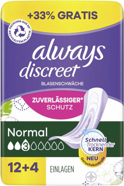 Always Discreet Inkontinenz-Einlagen Normal