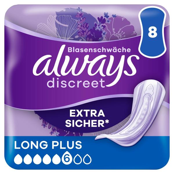 Always Discreet Inkontinenz-Einlagen Long Plus