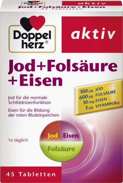 Doppelherz aktiv Jod + Folsäure + Eisen Tabletten